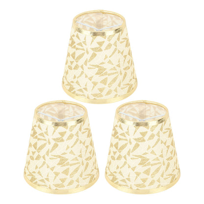 Cloth Lampshade Clip On Design Modern Barrel Fabric Lamp Shades for E14 Bulb Chandelier Wall Lamp 3pcs Gold