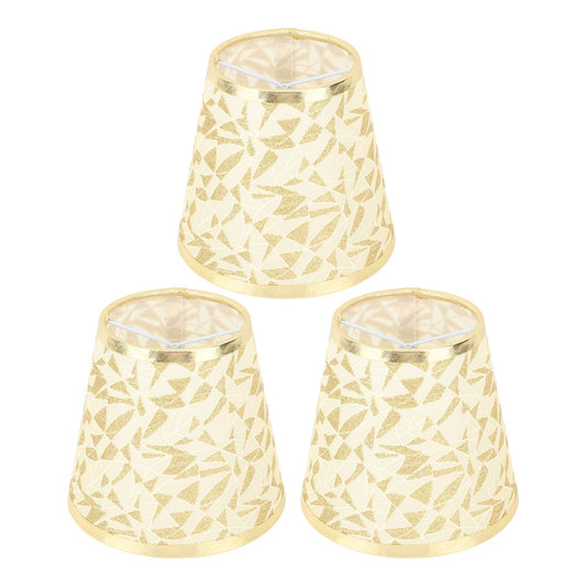 Cloth Lampshade Clip On Design Modern Barrel Fabric Lamp Shades for E14 Bulb Chandelier Wall Lamp 3pcs Gold