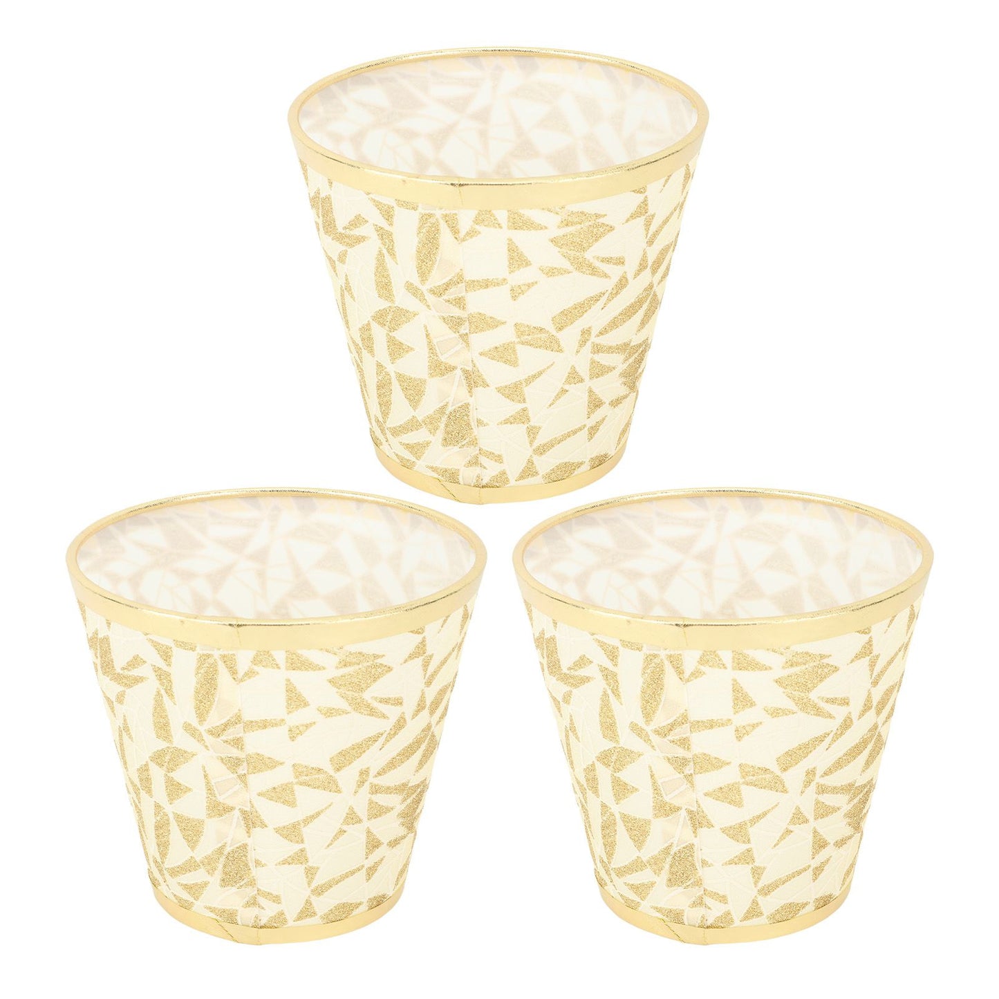 Cloth Lampshade Clip On Design Modern Barrel Fabric Lamp Shades for E14 Bulb Chandelier Wall Lamp 3pcs Gold