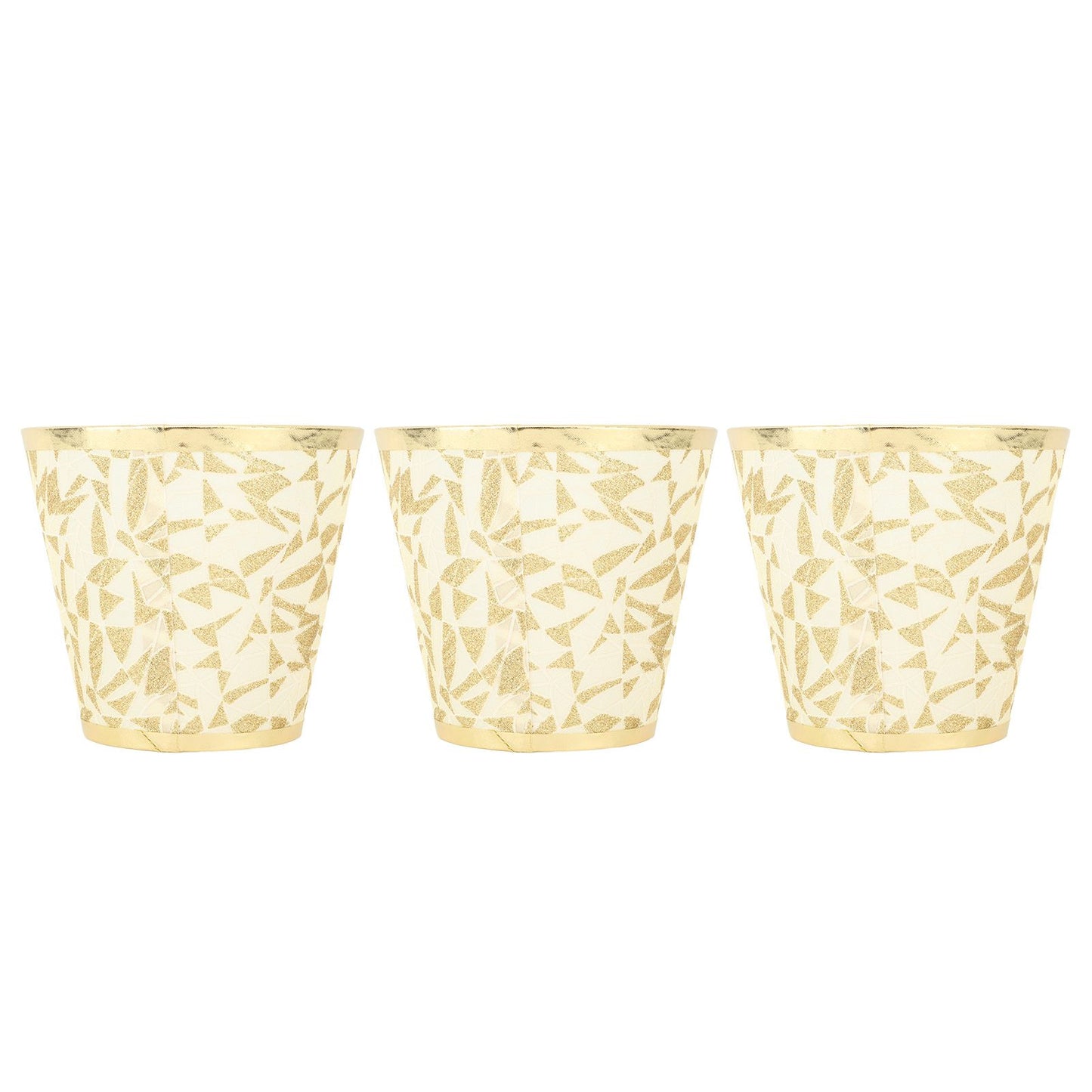 Cloth Lampshade Clip On Design Modern Barrel Fabric Lamp Shades for E14 Bulb Chandelier Wall Lamp 3pcs Gold
