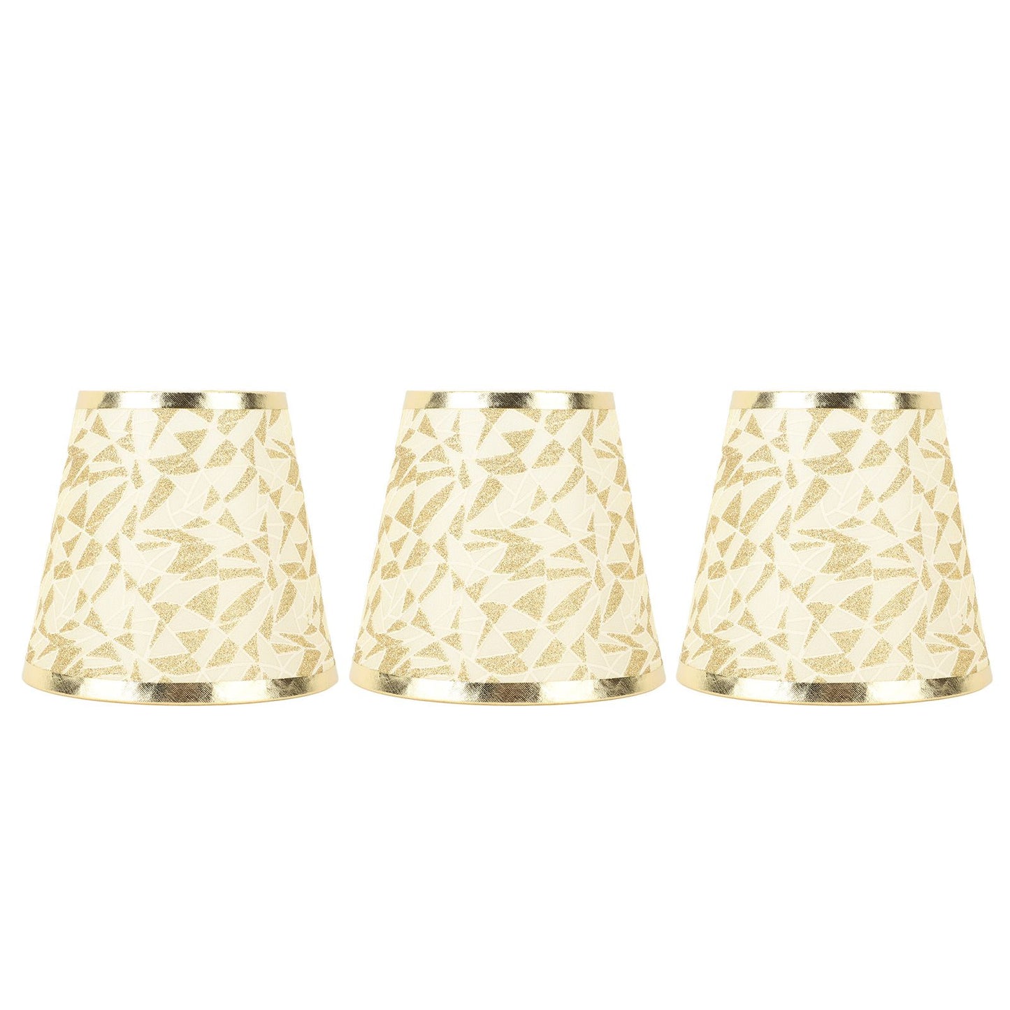 Cloth Lampshade Clip On Design Modern Barrel Fabric Lamp Shades for E14 Bulb Chandelier Wall Lamp 3pcs Gold