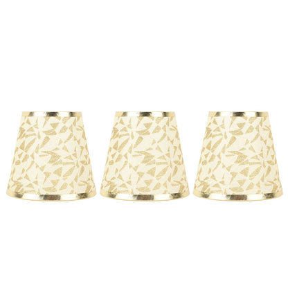 Cloth Lampshade Clip On Design Modern Barrel Fabric Lamp Shades for E14 Bulb Chandelier Wall Lamp 3pcs Gold