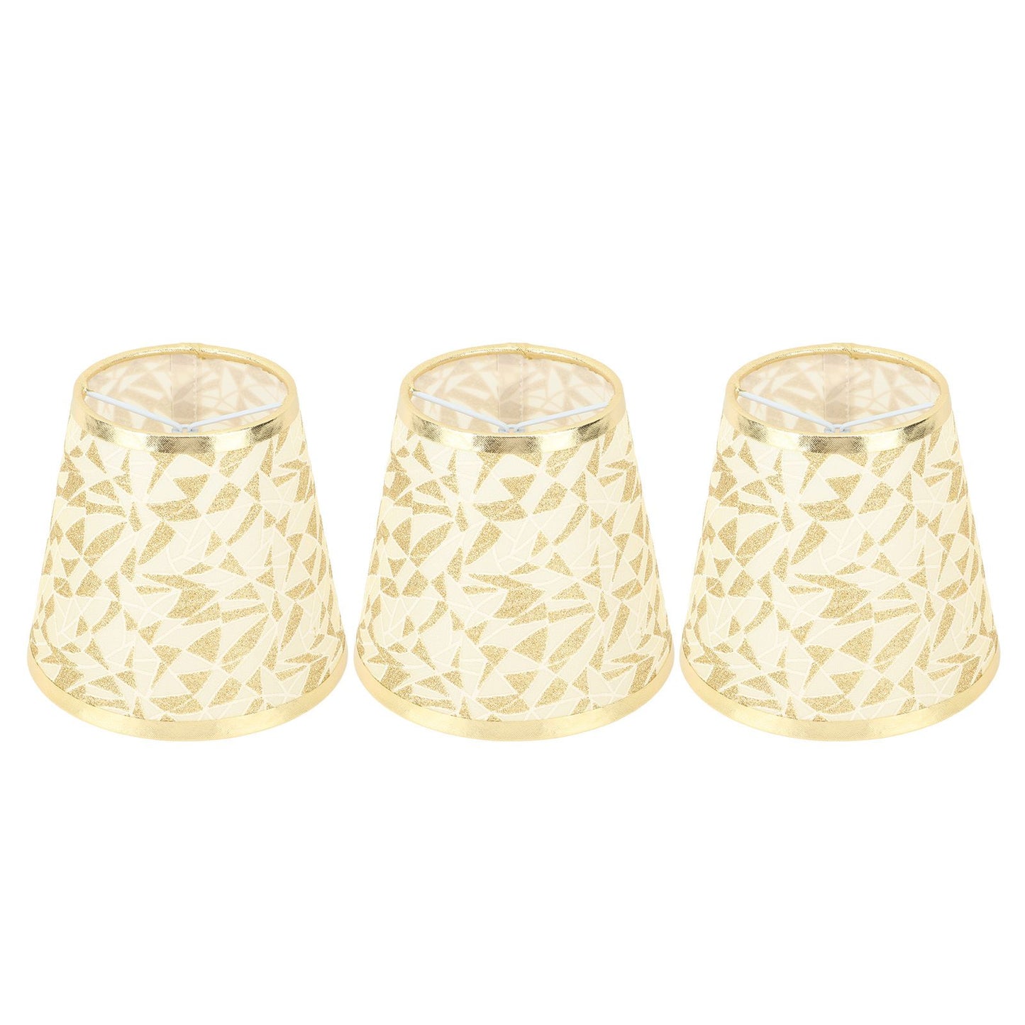 Cloth Lampshade Clip On Design Modern Barrel Fabric Lamp Shades for E14 Bulb Chandelier Wall Lamp 3pcs Gold