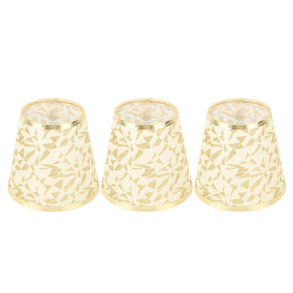 Cloth Lampshade Clip On Design Modern Barrel Fabric Lamp Shades for E14 Bulb Chandelier Wall Lamp 3pcs Gold
