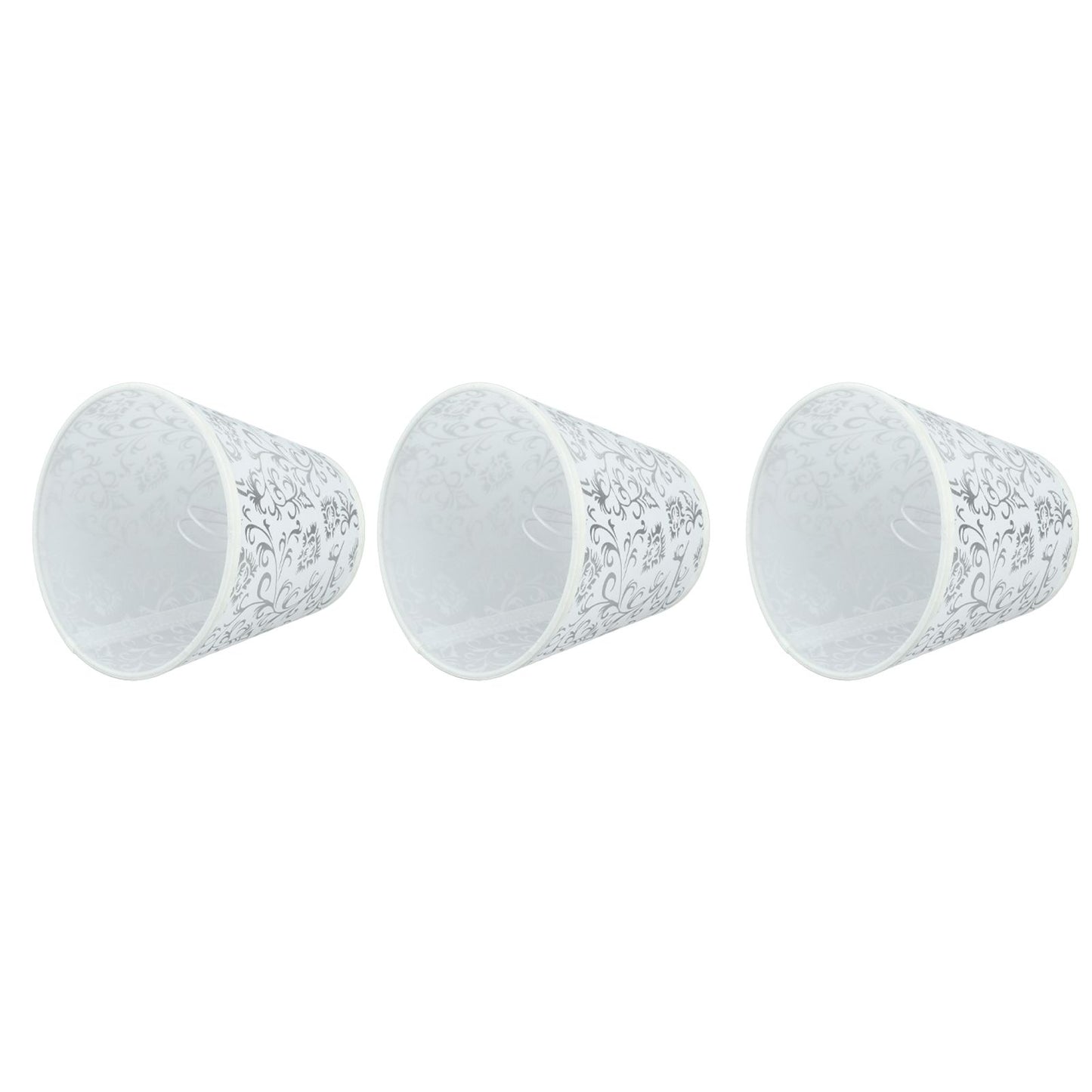Cloth Lampshade Clip On Installation Modern Fabric Lamp Shades for E14 Bulb Chandelier Table Lamp 3pcs Silver