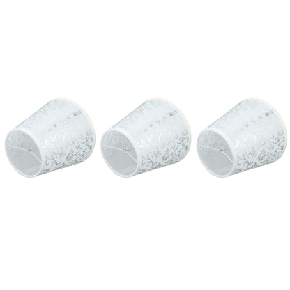 Cloth Lampshade Clip On Installation Modern Fabric Lamp Shades for E14 Bulb Chandelier Table Lamp 3pcs Silver