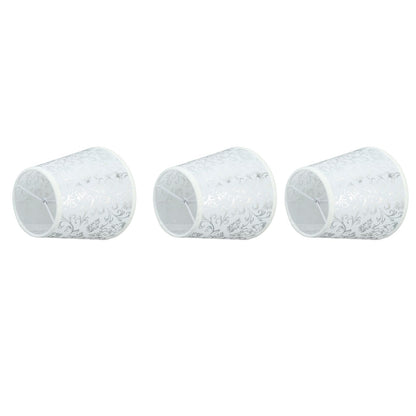 Cloth Lampshade Clip On Installation Modern Fabric Lamp Shades for E14 Bulb Chandelier Table Lamp 3pcs Silver