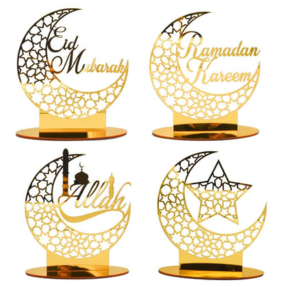 Eid Mubarak Acrylic Ornament Ramadan Decorations for Home Muslim Party Supplies Eid Ramadan Gifts