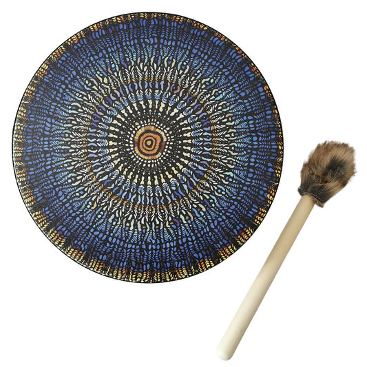 Shaman Drum with Drum Stick Vegetarian Shaman Fire Drum Home Ornament Shamanic Drum Hand Drum for Kids Adults