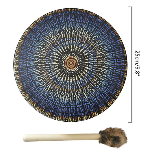 Shaman Drum with Drum Stick Vegetarian Shaman Fire Drum Home Ornament Shamanic Drum Hand Drum for Kids Adults