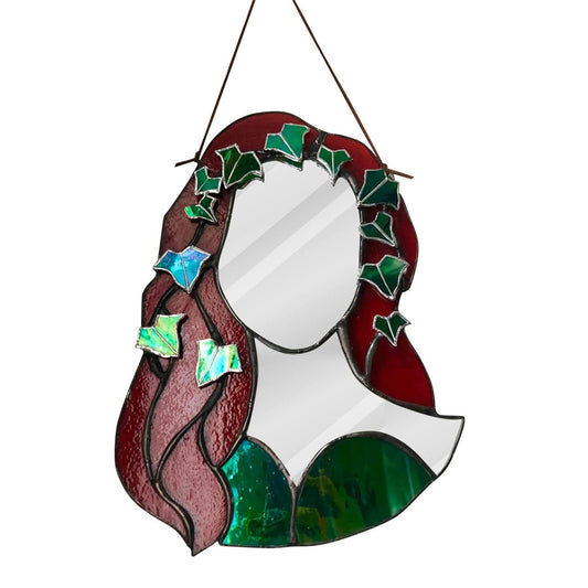 Glass Poison Ivy Mirror Glass Decorative Mirror for Entryway Bedroom Bathroom