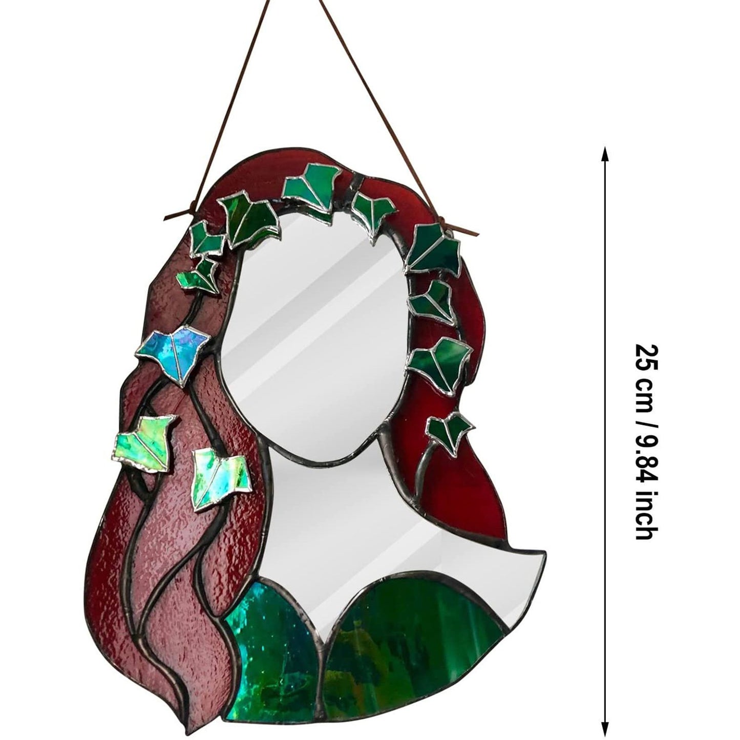 Glass Poison Ivy Mirror Glass Decorative Mirror for Entryway Bedroom Bathroom