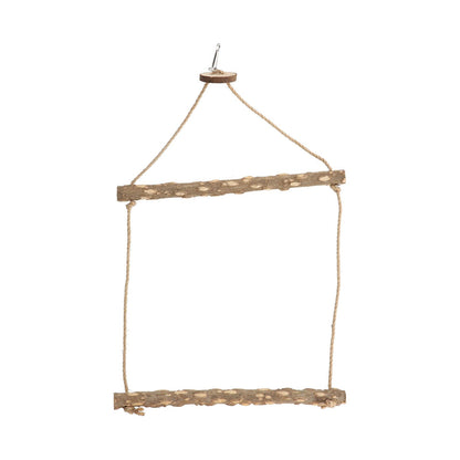 Large Bird Cage Swing Natural Wooden Safe Hanging Birds Standing Chewing Toy for Parrots