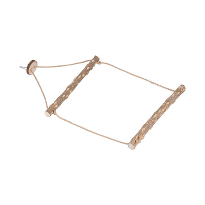 Large Bird Cage Swing Natural Wooden Safe Hanging Birds Standing Chewing Toy for Parrots
