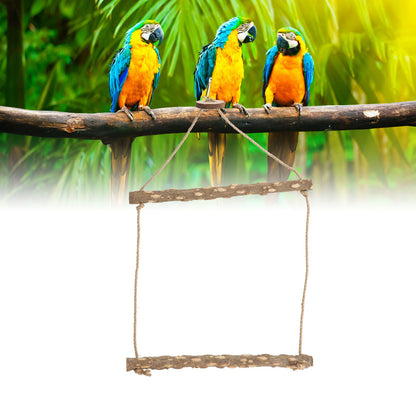 Large Bird Cage Swing Natural Wooden Safe Hanging Birds Standing Chewing Toy for Parrots