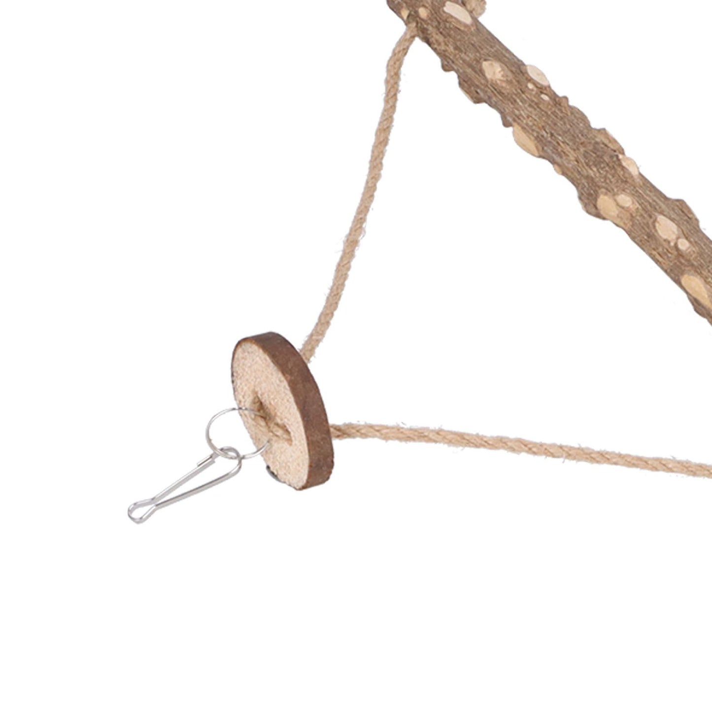 Large Bird Cage Swing Natural Wooden Safe Hanging Birds Standing Chewing Toy for Parrots