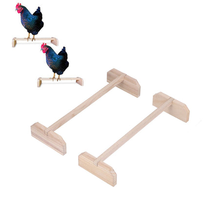 2 Set Chicken Wooden Perches Large Wooden Bird Stand Training Hens Roosting Bar for Rooster Parrots Pet Supplies