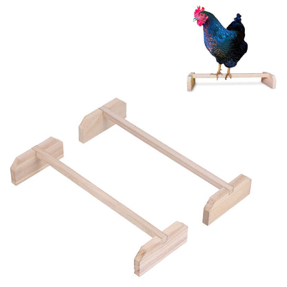 2 Set Chicken Wooden Perches Large Wooden Bird Stand Training Hens Roosting Bar for Rooster Parrots Pet Supplies