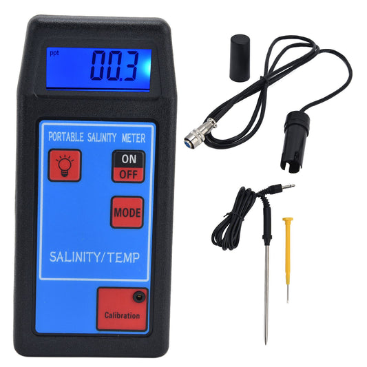 Portable Salinity TEMP Meter Multifunction Water Quality Analyzer for Aquarium Swimming Pool Aquaculture