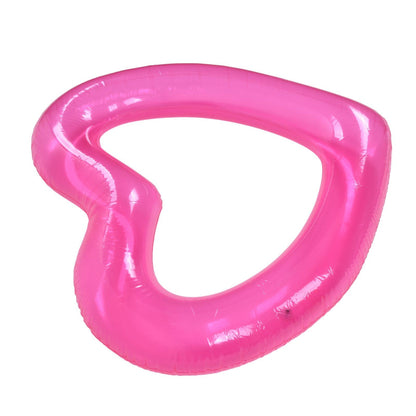 Heart Pool Float PVC Material Skin Friendly Lightweight Pink Romantic Style Floating Tubes for Summer