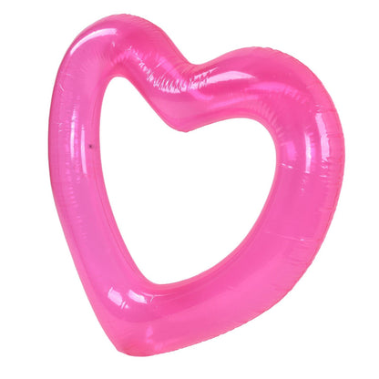 Heart Pool Float PVC Material Skin Friendly Lightweight Pink Romantic Style Floating Tubes for Summer