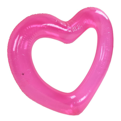 Heart Pool Float PVC Material Skin Friendly Lightweight Pink Romantic Style Floating Tubes for Summer