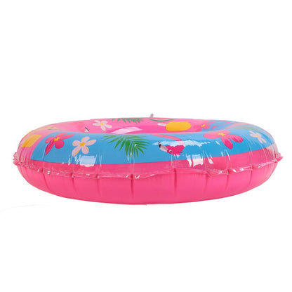 Swimming Floats Pink Flamingo Pattern Thickened Eco Friendly PVC Portable Round Pool Floats for Girl