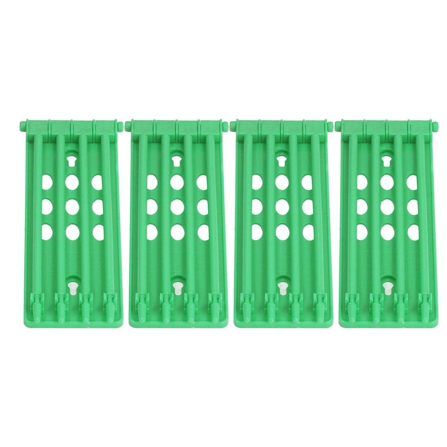 4Pcs Pigeon Leg Ring Stand 4 Column Design Large Capacity Wall Mounted Safe Durable Plastic Parrot Leg Ring Holder Green
