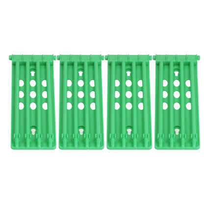 4Pcs Pigeon Leg Ring Stand 4 Column Design Large Capacity Wall Mounted Safe Durable Plastic Parrot Leg Ring Holder Green