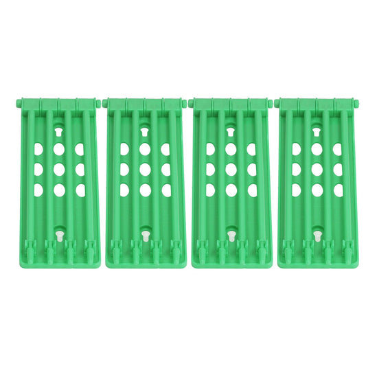 4Pcs Pigeon Leg Ring Stand 4 Column Design Large Capacity Wall Mounted Safe Durable Plastic Parrot Leg Ring Holder Green
