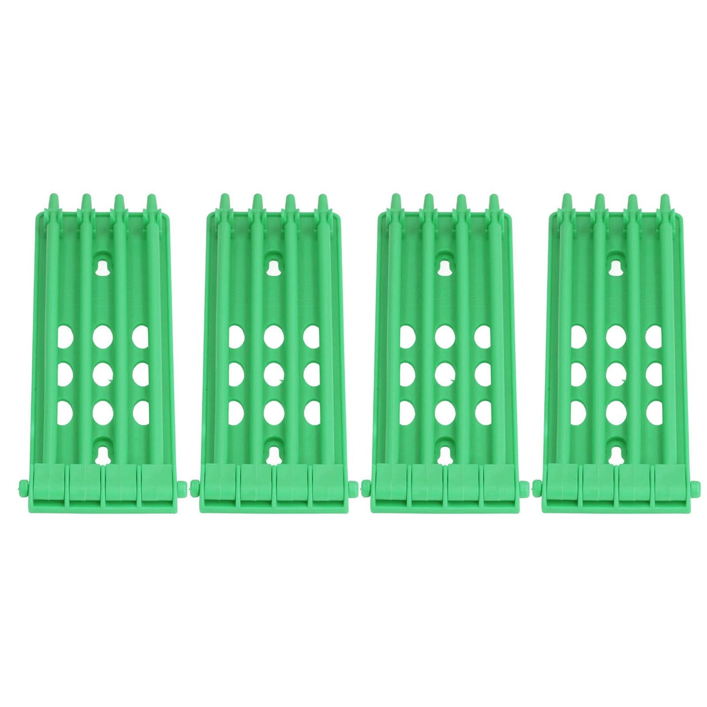 4Pcs Pigeon Leg Ring Stand 4 Column Design Large Capacity Wall Mounted Safe Durable Plastic Parrot Leg Ring Holder Green
