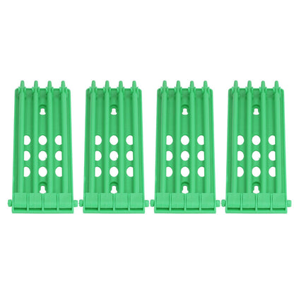 4Pcs Pigeon Leg Ring Stand 4 Column Design Large Capacity Wall Mounted Safe Durable Plastic Parrot Leg Ring Holder Green