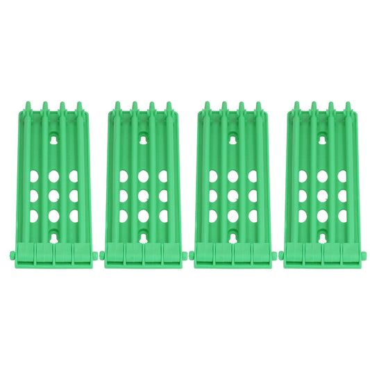 4Pcs Pigeon Leg Ring Stand 4 Column Design Large Capacity Wall Mounted Safe Durable Plastic Parrot Leg Ring Holder Green