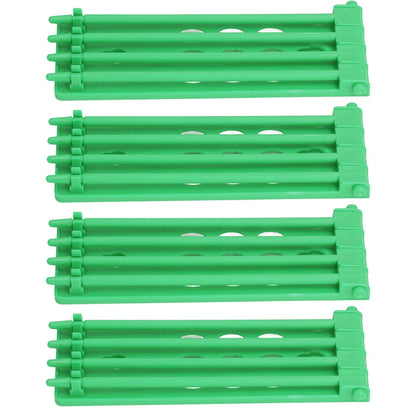 4Pcs Pigeon Leg Ring Stand 4 Column Design Large Capacity Wall Mounted Safe Durable Plastic Parrot Leg Ring Holder Green