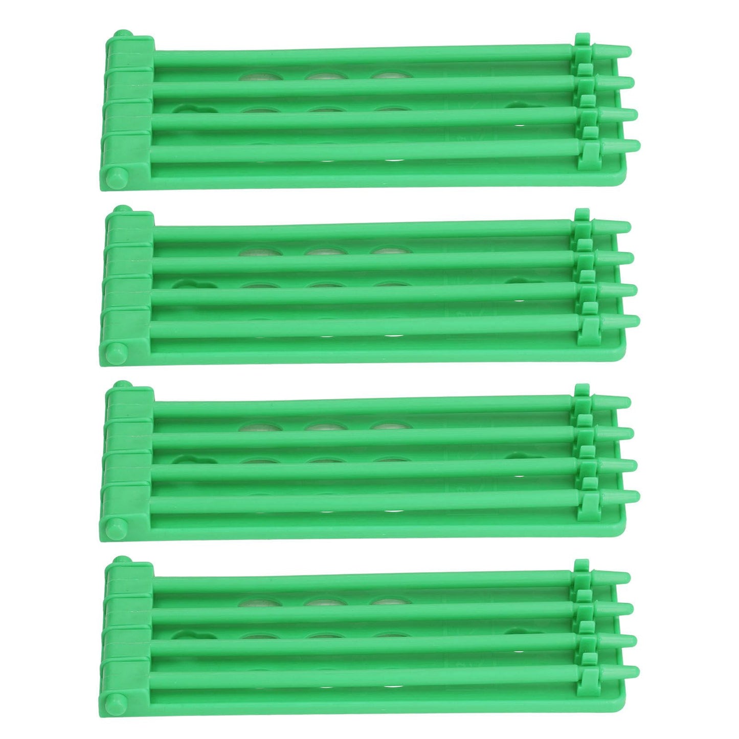 4Pcs Pigeon Leg Ring Stand 4 Column Design Large Capacity Wall Mounted Safe Durable Plastic Parrot Leg Ring Holder Green