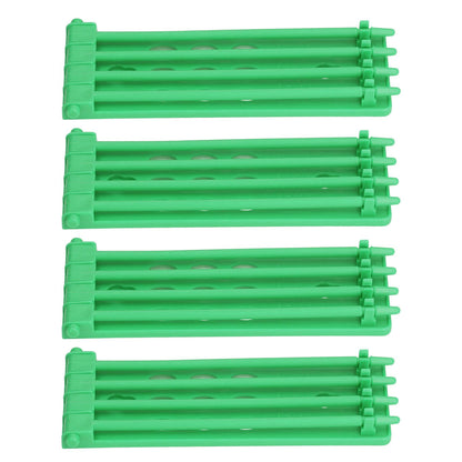 4Pcs Pigeon Leg Ring Stand 4 Column Design Large Capacity Wall Mounted Safe Durable Plastic Parrot Leg Ring Holder Green