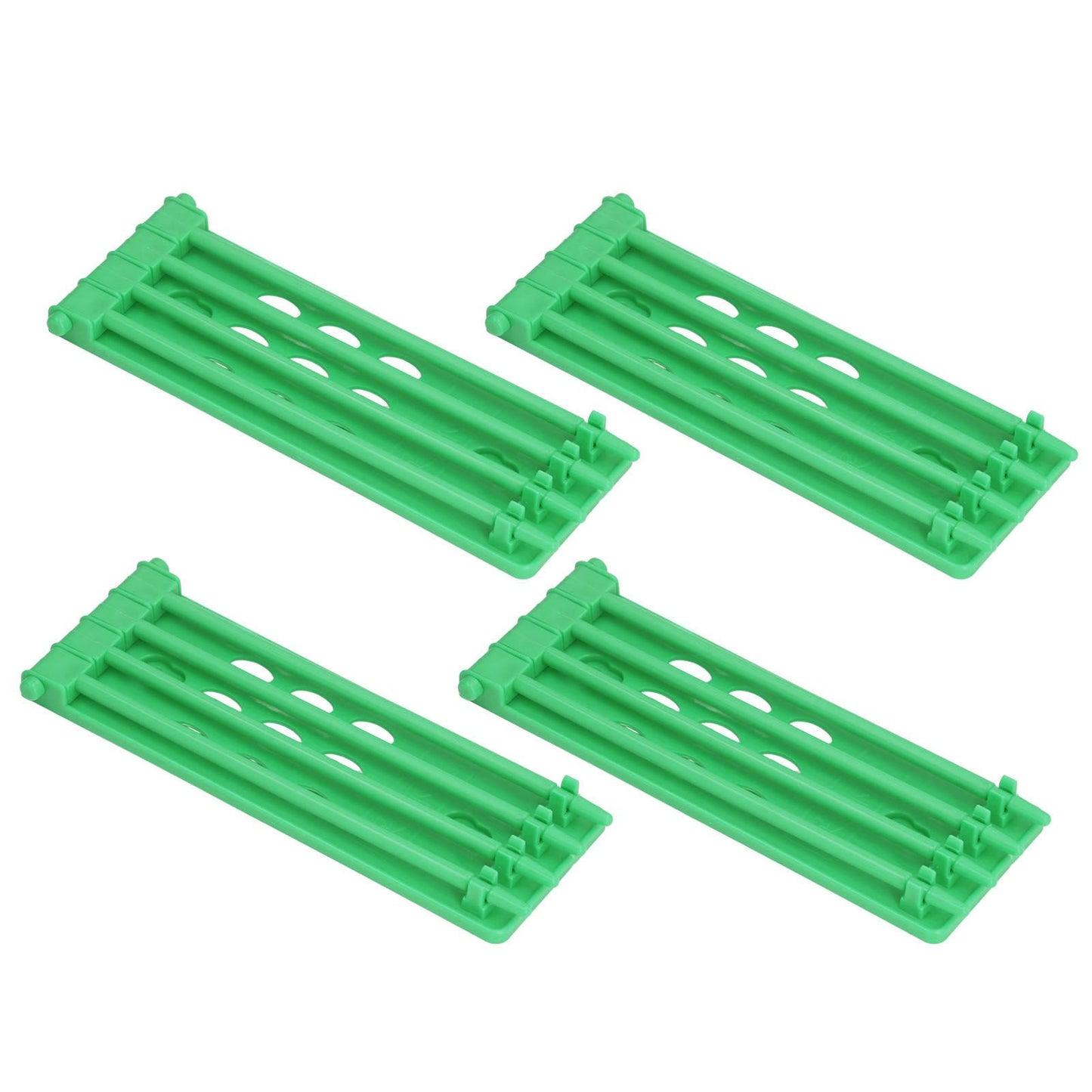 4Pcs Pigeon Leg Ring Stand 4 Column Design Large Capacity Wall Mounted Safe Durable Plastic Parrot Leg Ring Holder Green