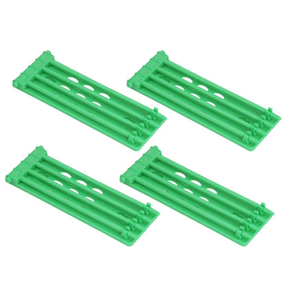 4Pcs Pigeon Leg Ring Stand 4 Column Design Large Capacity Wall Mounted Safe Durable Plastic Parrot Leg Ring Holder Green