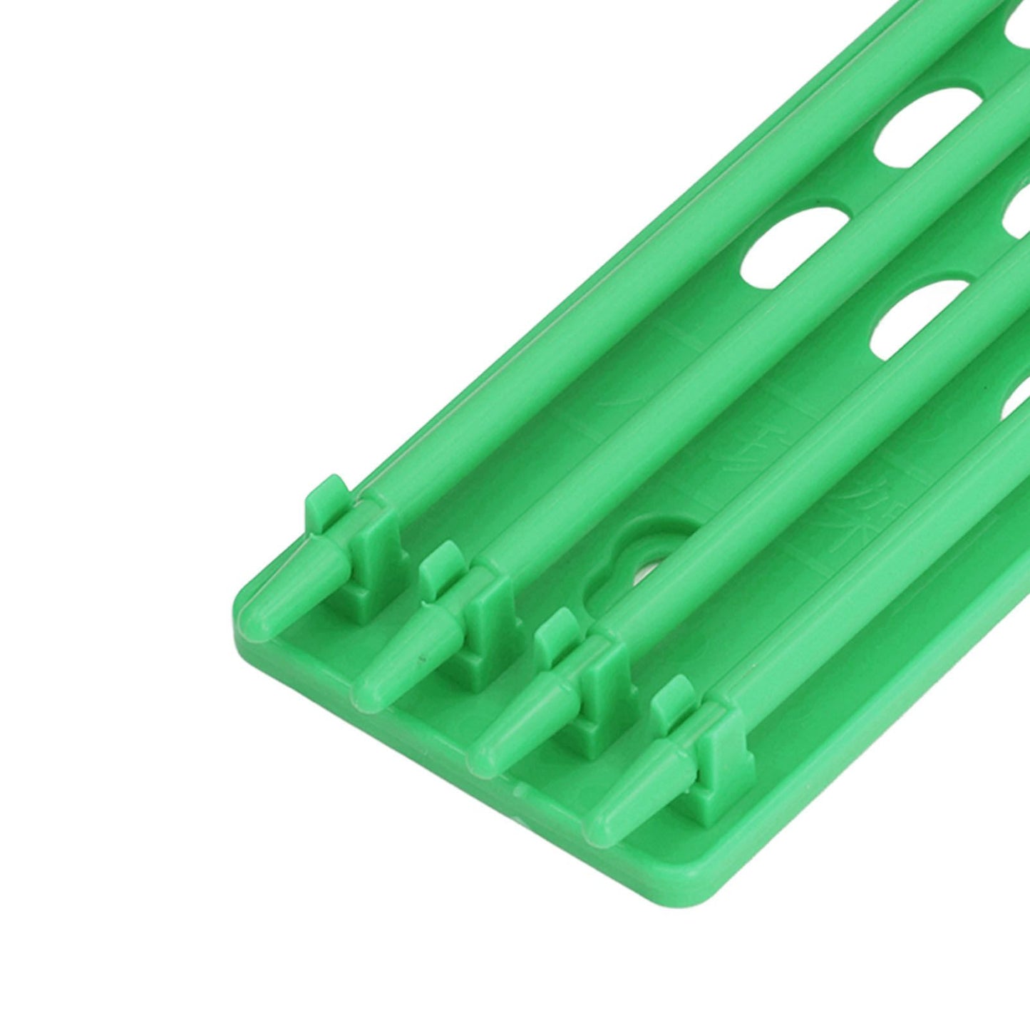 4Pcs Pigeon Leg Ring Stand 4 Column Design Large Capacity Wall Mounted Safe Durable Plastic Parrot Leg Ring Holder Green