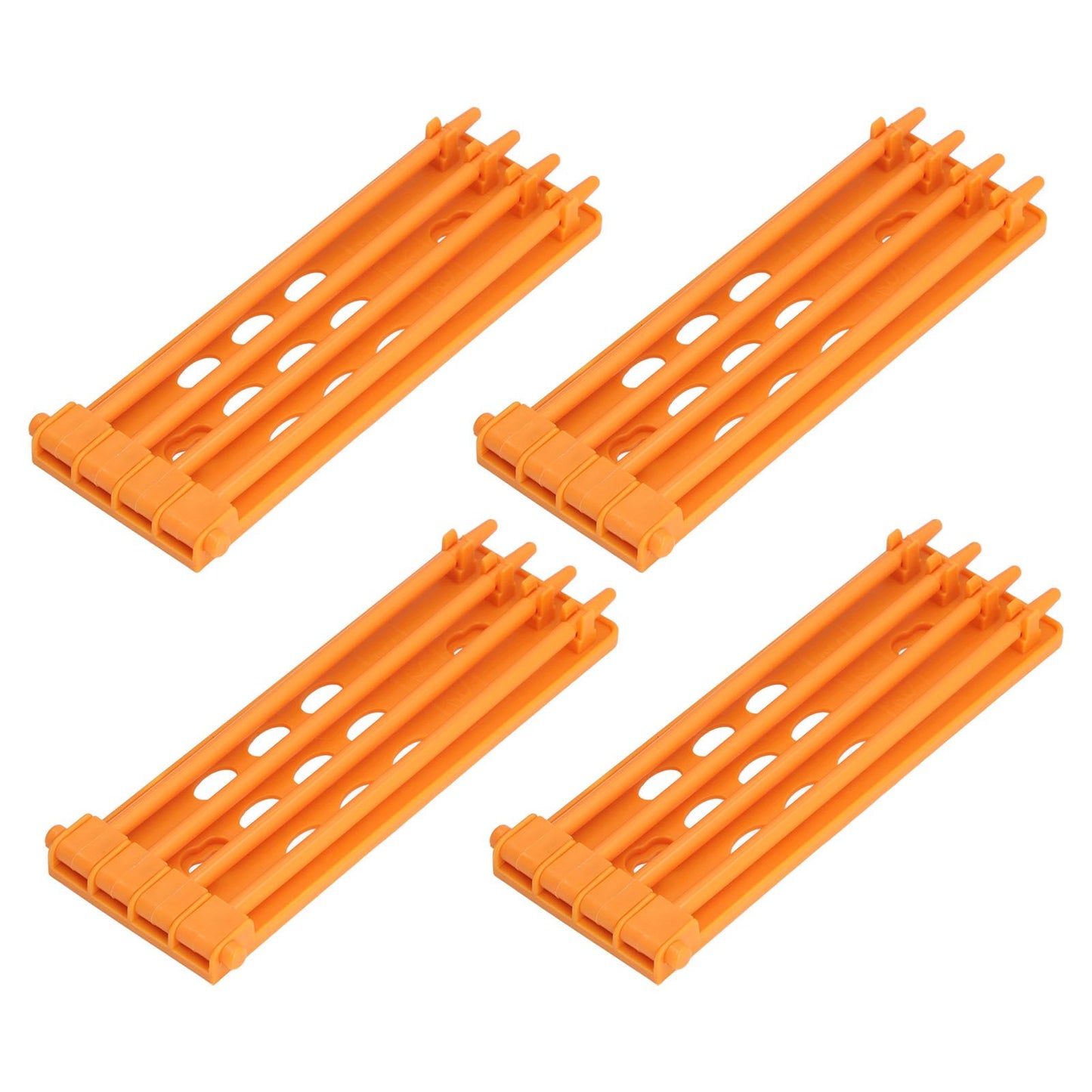 4Pcs Pigeon Leg Ring Stand 4 Column Design Large Capacity Wall Mounted Safe Durable Plastic Parrot Leg Ring Holder Yellow