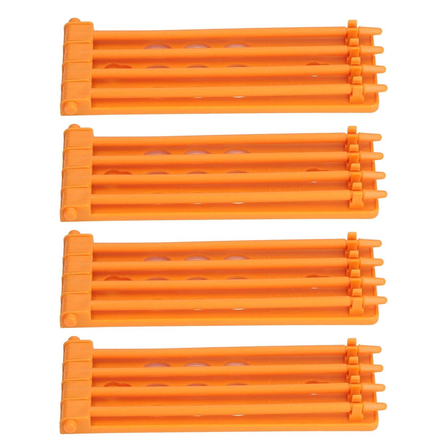 4Pcs Pigeon Leg Ring Stand 4 Column Design Large Capacity Wall Mounted Safe Durable Plastic Parrot Leg Ring Holder Yellow