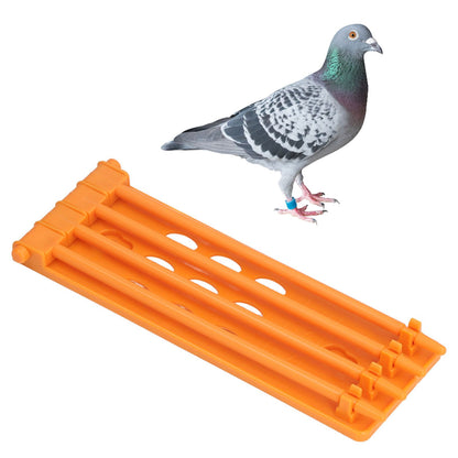 4Pcs Pigeon Leg Ring Stand 4 Column Design Large Capacity Wall Mounted Safe Durable Plastic Parrot Leg Ring Holder Yellow