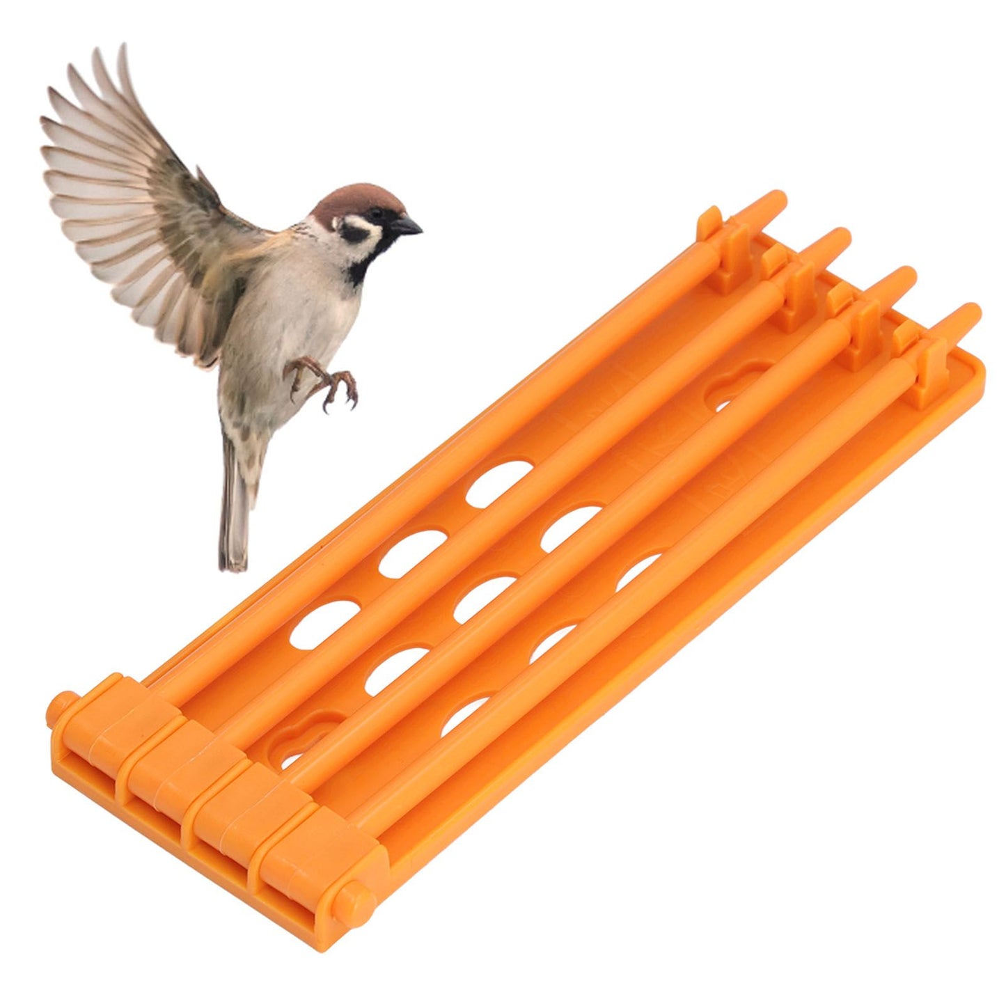 4Pcs Pigeon Leg Ring Stand 4 Column Design Large Capacity Wall Mounted Safe Durable Plastic Parrot Leg Ring Holder Yellow