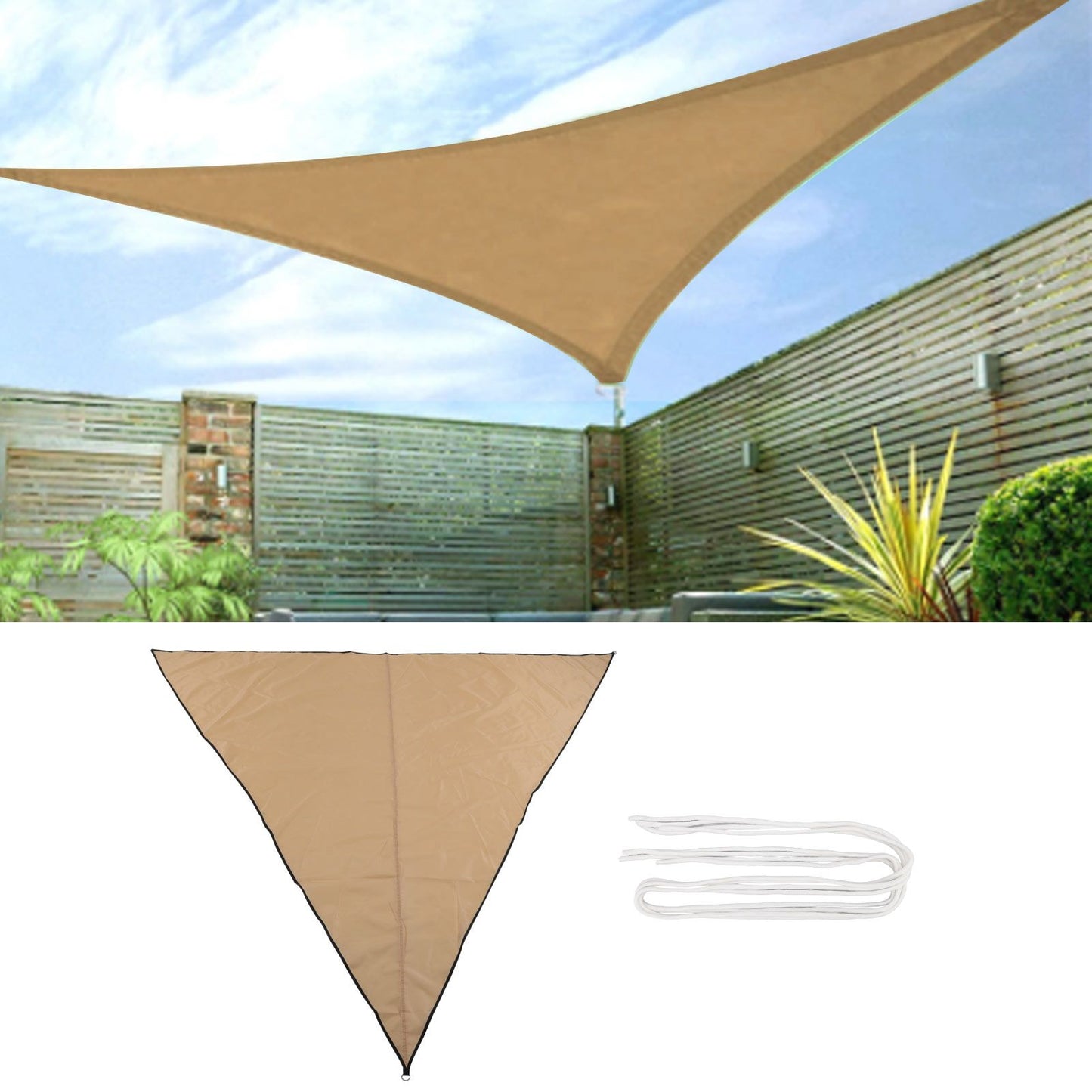 Sun Shade Sails UV Resistant Foldable Portable Easy To Maintain Swimming Pool Sun Sail for Outdoor Gardens 3 Corners