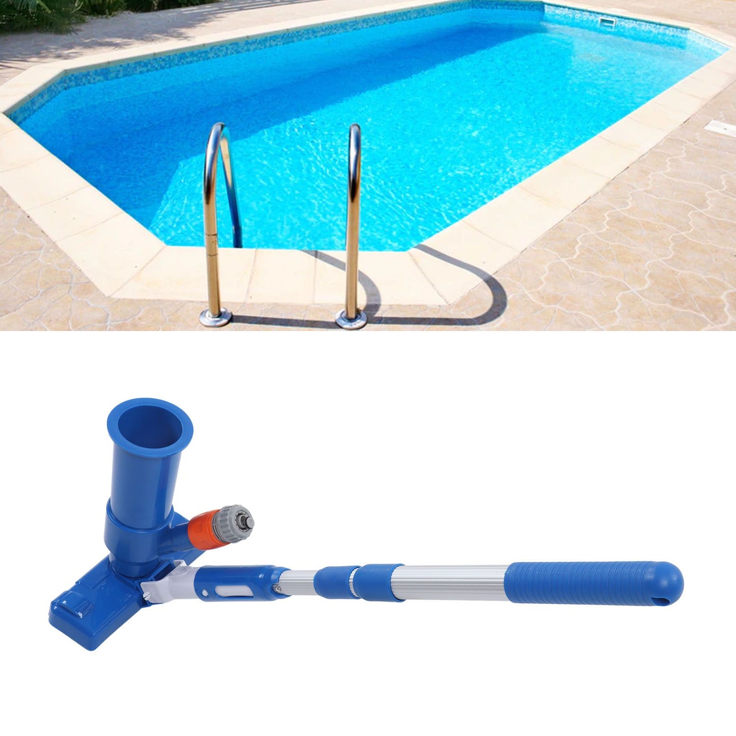 Portable Pool Vacuum Jet Simple Easy To Assemble Pool Spa Jet Vacuum Cleaner with Telescopic Rod for Swimming Pools Spas EU Plug