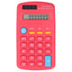 Mini Calculators Handheld 8 Digit with LCD Display Sensitive Button Solar Battery Dual Power for Office School BusinessRed