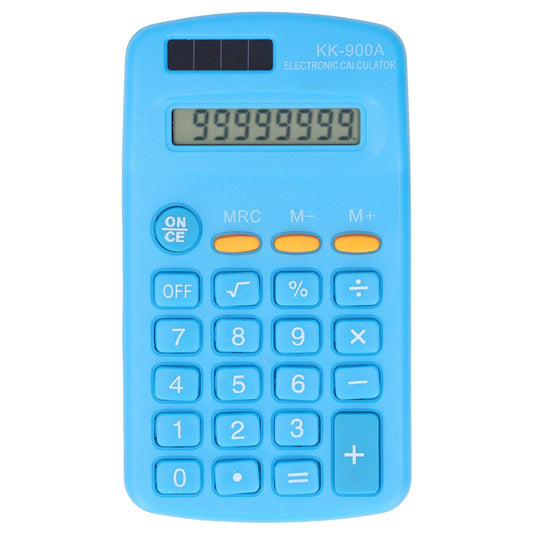 Mini Calculators Handheld 8 Digit with LCD Display Sensitive Button Solar Battery Dual Power for Office School BusinessBlue