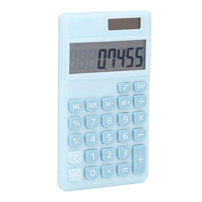 Calculators 8 Digit Solar Battery Dual Power Handheld Pocket Calculator with Large LCD Display Big Sensitive ButtonRefreshing Blue