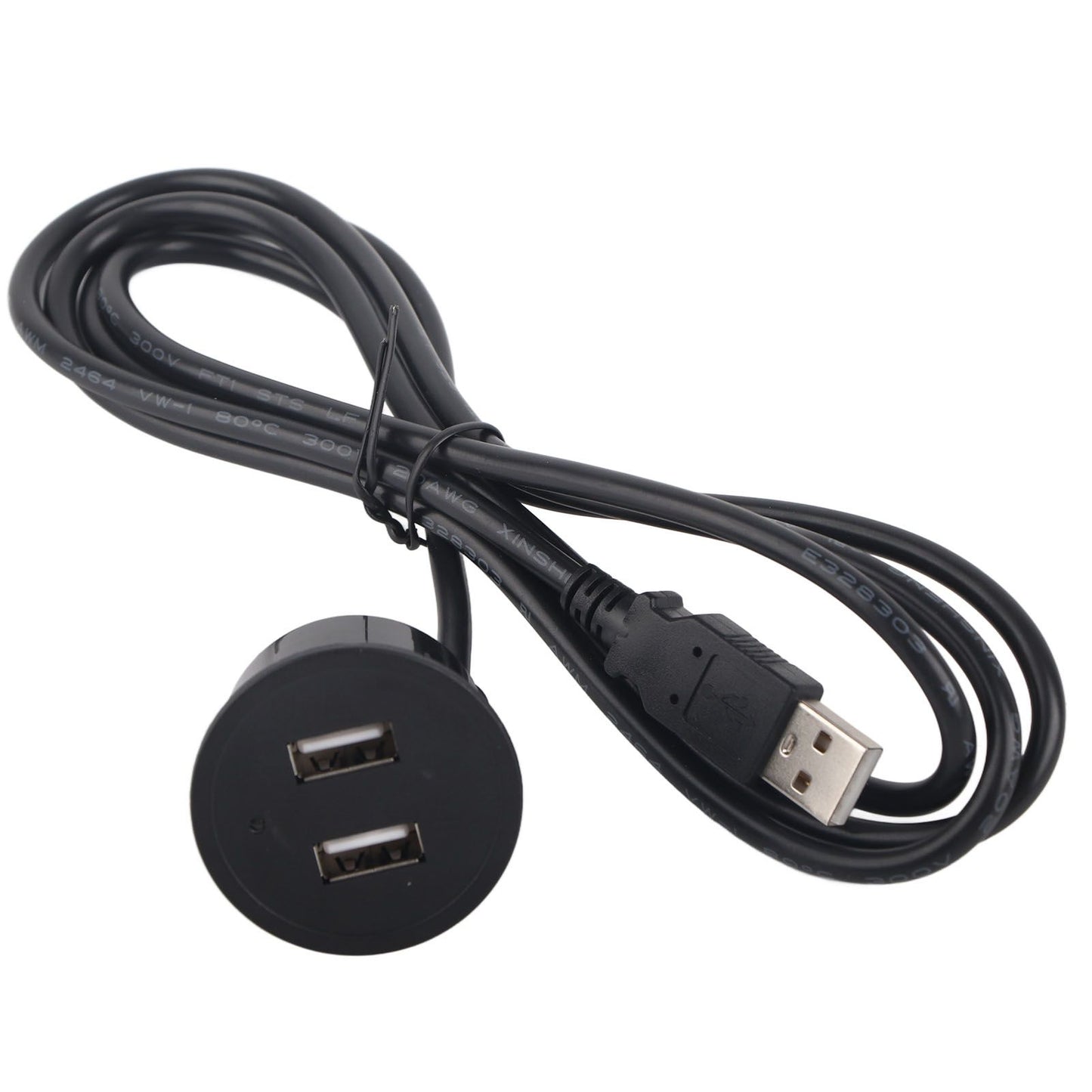 2 USB Charging Socket with 1.5m Cable Embedded Installation 5V 1A Multipurpose for Mobile Phone Cameras TabletUSB Output