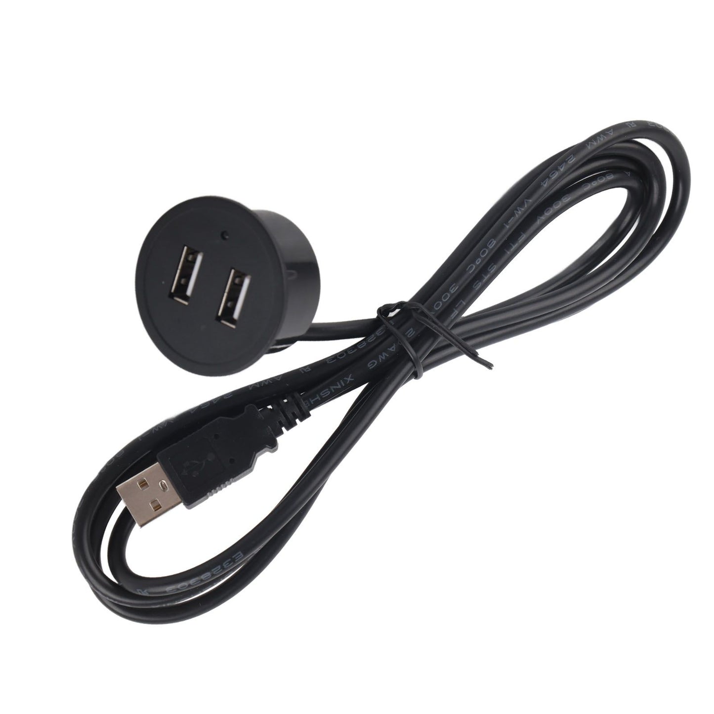 2 USB Charging Socket with 1.5m Cable Embedded Installation 5V 1A Multipurpose for Mobile Phone Cameras TabletUSB Output